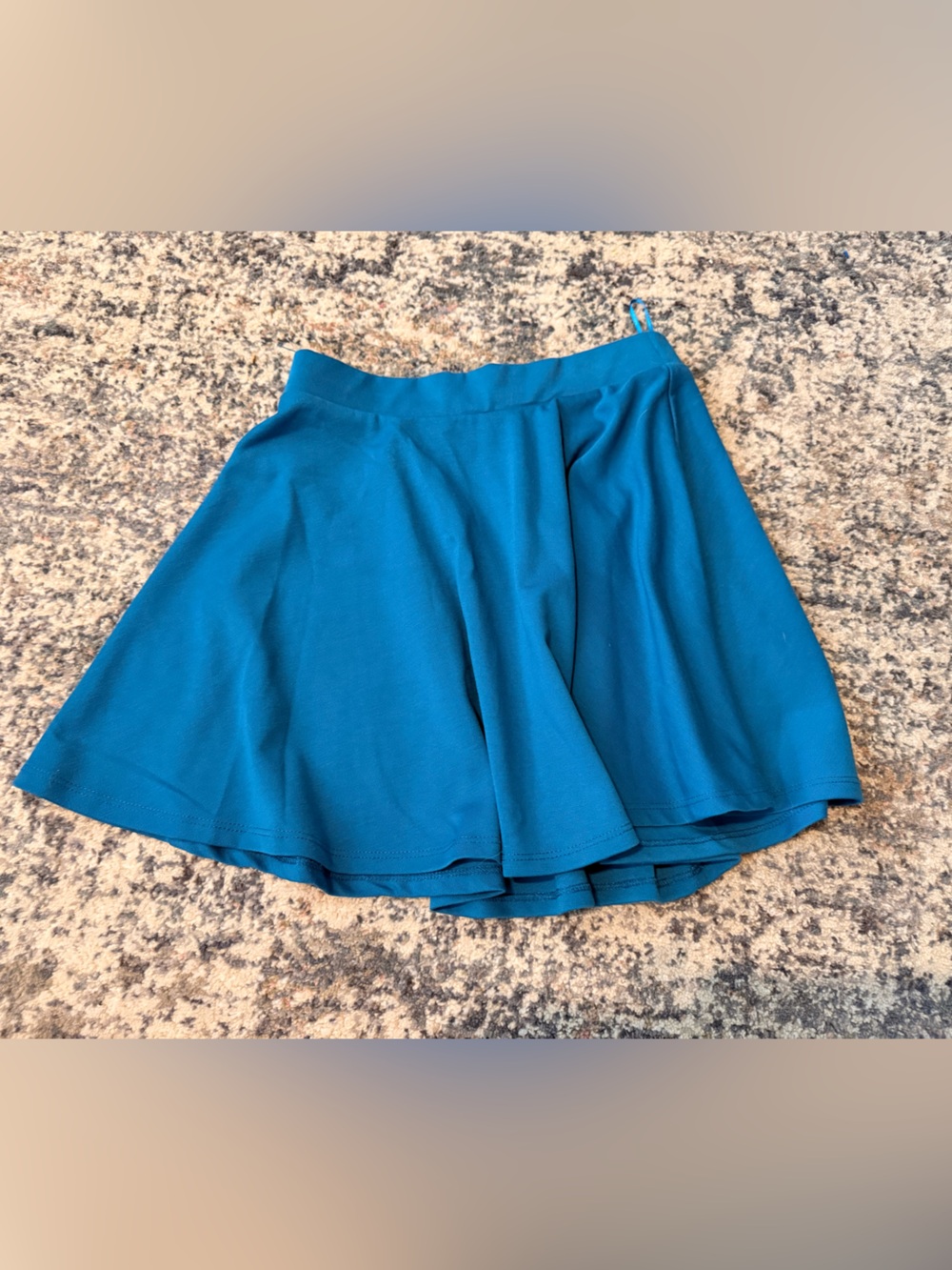 Ambiance Teal-Blue Circle Skater Mini Skirt
